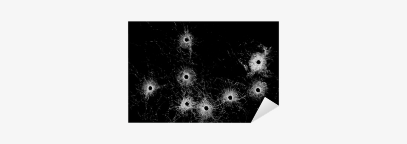 Bullet Holes Isolated On Black Sticker - Bullet Holes In Glass, transparent png download
