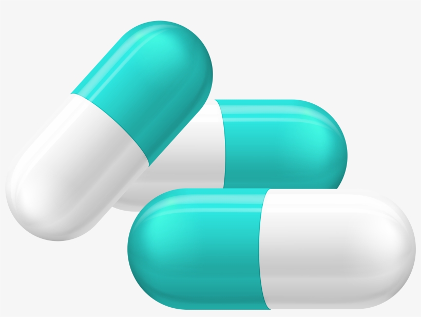 White And Blue Pill Capsules Png Clipart - Transparent Pills Clipart, transparent png download