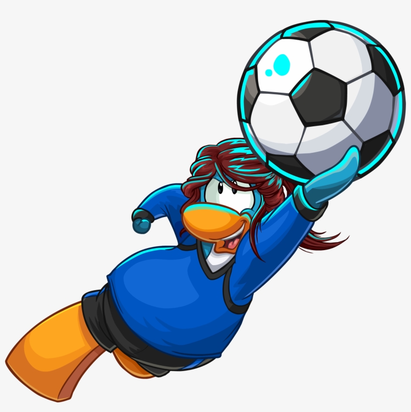 Female Penguin Soccer Ball Pc - Penguin With Soccer Ball, transparent png download