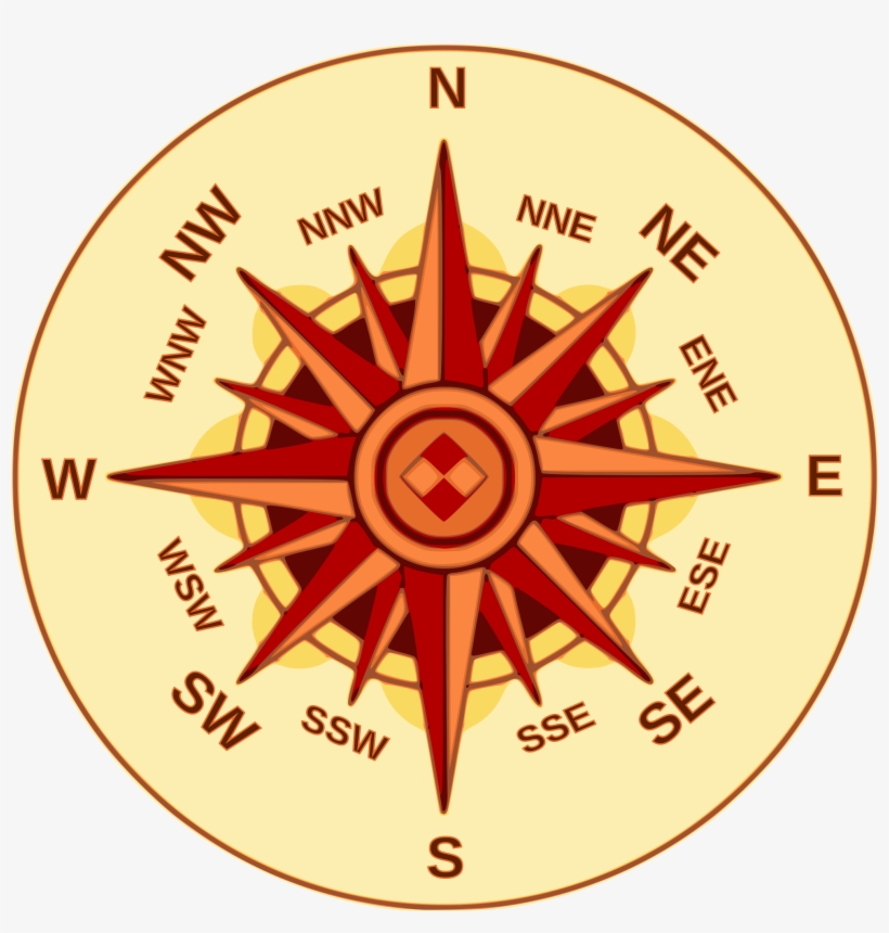 Compass Rose Browns 00 - Cafepress Compass Rose Tile Coaster, transparent png download