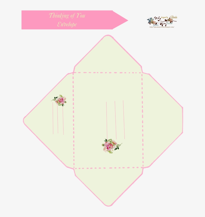 Watercolor Thinking Of You Note Card & Envelope - Diagram, transparent png download