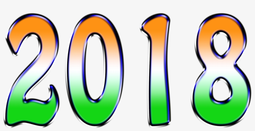Svg Black And White Download New Year 2018 Clipart - Happy New Year 2018 Text Png, transparent png download