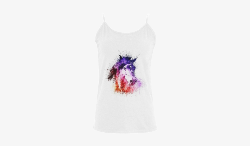 Watercolor Horse Women's Spaghetti Top (model - Watercolor Horse 15" Laptop Sleeve, transparent png download