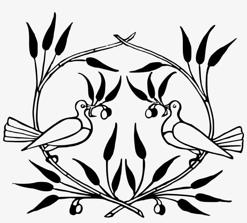 This Free Icons Png Design Of Doves And Olive Branches, transparent png download