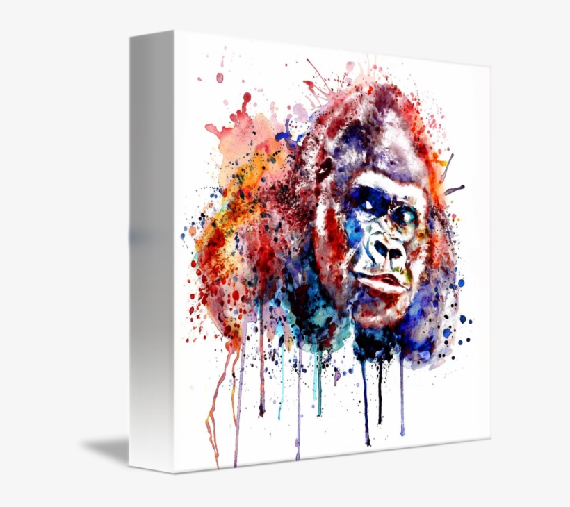 Gorilla Watercolor Portrait By Marian Voicu - Gorilla Coffee Mug, transparent png download