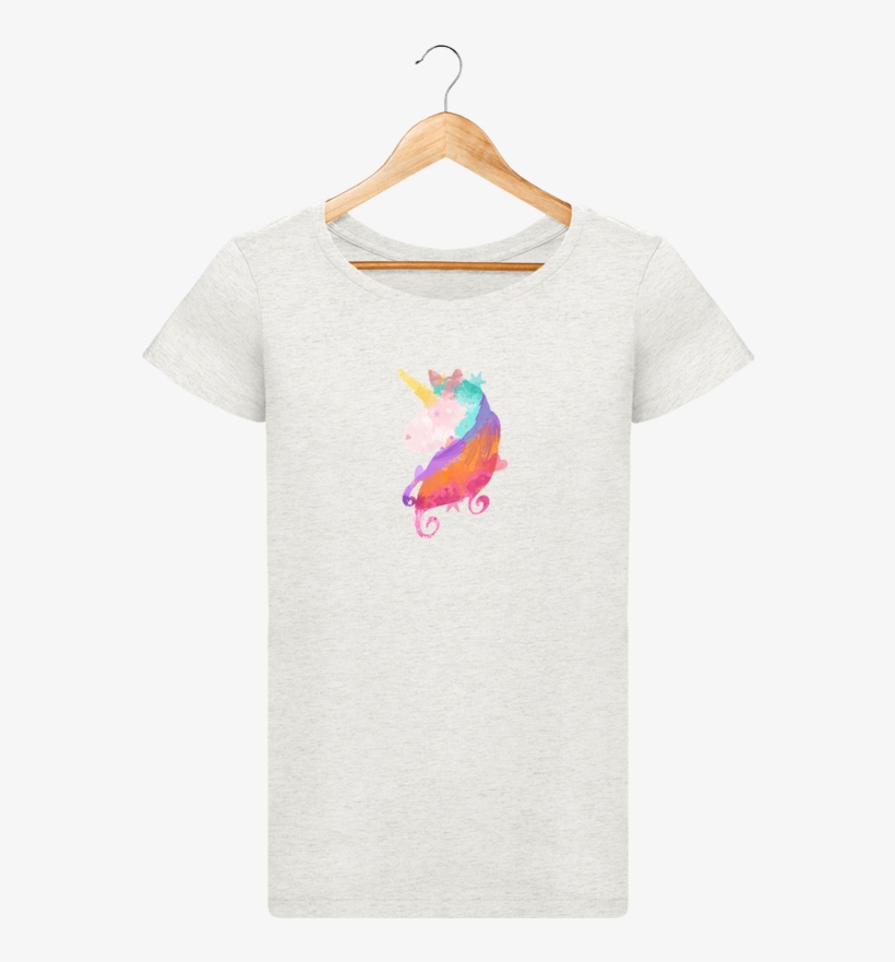 T-shirt Women Stella Loves Watercolor Unicorn By Pinkglitter - T-shirt, transparent png download