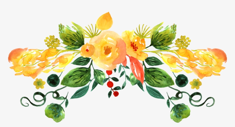 Floral Design Watercolor Painting - Flores Dibujo Png, transparent png download