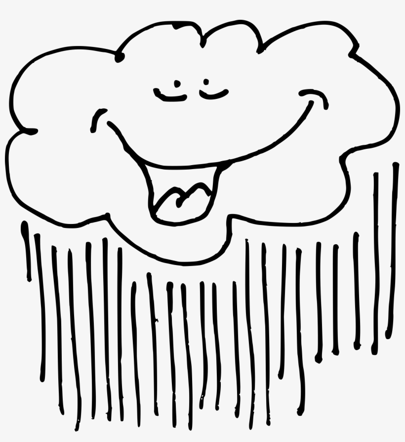 Rain Cartoon Black And White Png, transparent png download