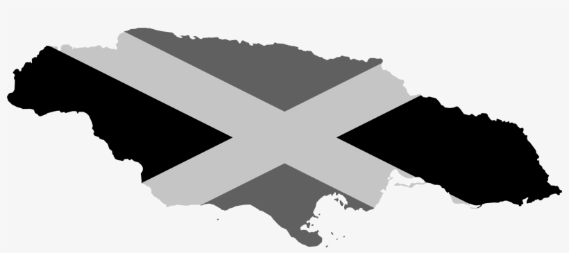 Flag Of Jamaica In Black And White - Black And White Jamaican Flag, transparent png download