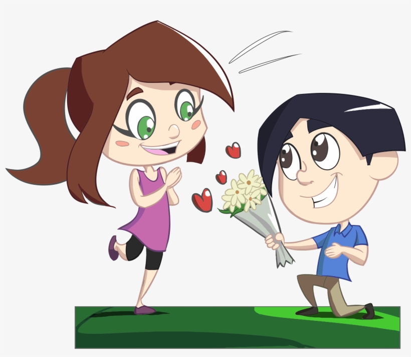 This Free Icons Png Design Of Boy Giving Flowers To, transparent png download