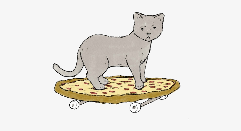 Cat, Transparent, And Pizza Image - Get Meowta Here, transparent png download