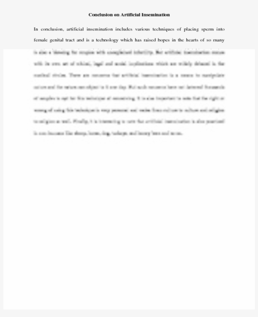 Conclusion On Artificial Inseminationin Conclusion, - Marketing, transparent png download
