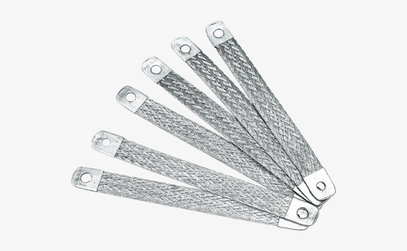 Flat Braided Ground Cable With 1/4" And 3/8" Hole , - Electrical Cable, transparent png download