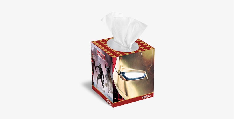Red-gold Kleenex® Iron Man Upright 80 Count Box Design - Captain America Civil War Tissues, transparent png download
