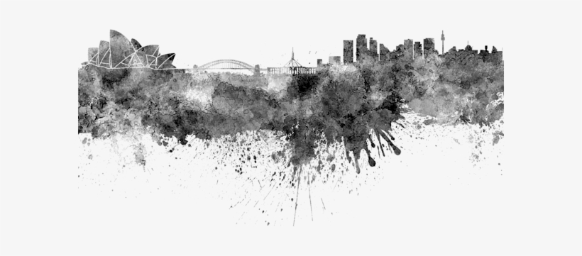 Bleed Area May Not Be Visible - Sydney Skyline In Watercolor On White Background, transparent png download