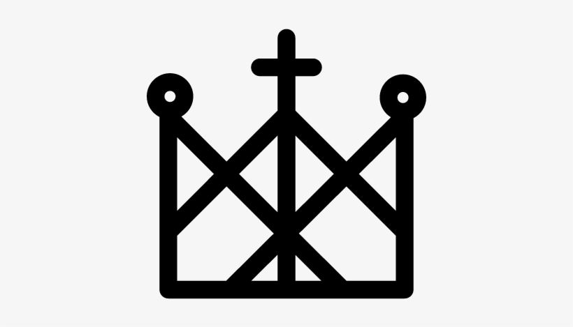 Royalty Crown Made Up Of Lines And Cross Vector - Korona Z Krzyżem Co, transparent png download
