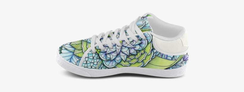 Blue Green Flower Drawing Peaceful Garden Women - Peaceful Flower Garden Rectangular Pillow - Small (17", transparent png download