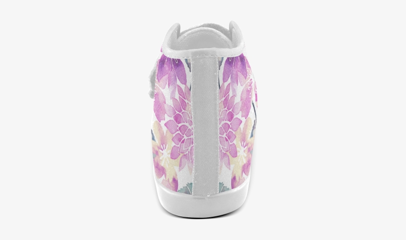 Watercolor Flower Pattern Velcro High Top Canvas Kid's - Sneakers, transparent png download