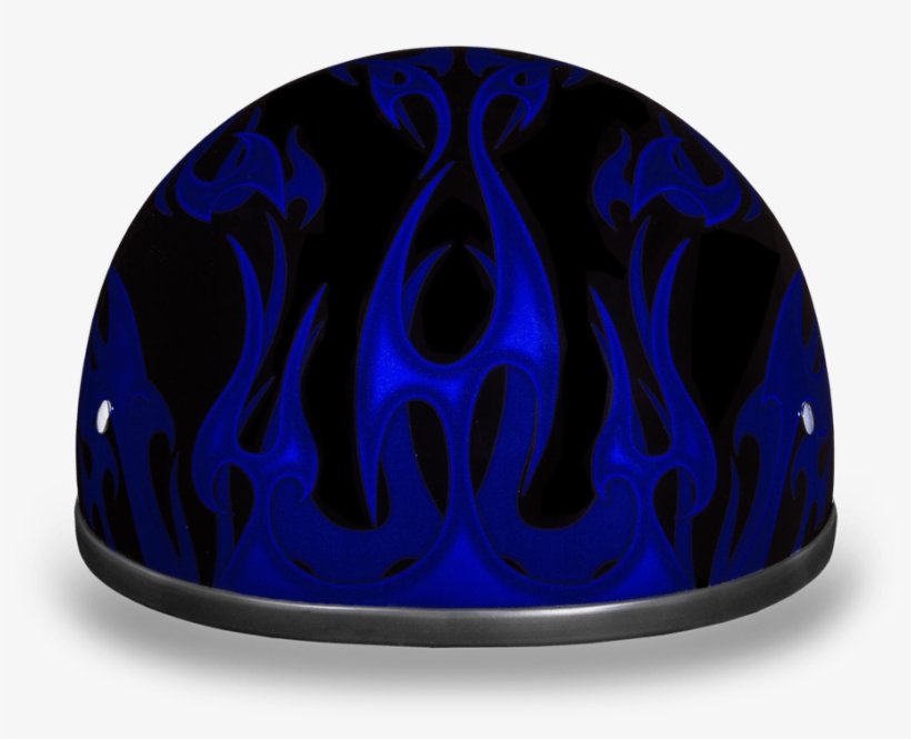 T Blue Flames Cap Helmet - Daytona Skull Cap, transparent png download