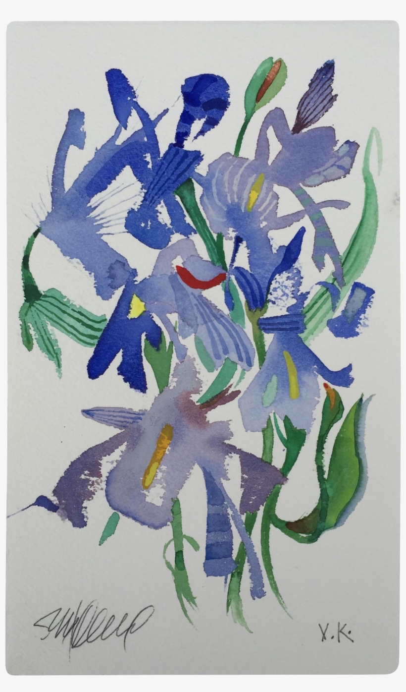 "meadow Iris 1" Original Watercolor Painting - Watercolor Painting, transparent png download