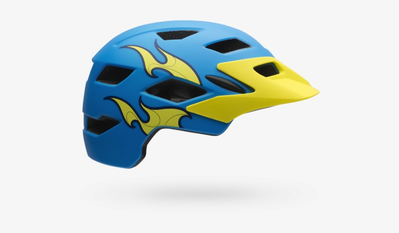Bell Sidetrack Kids Helmet In Matt Blue Flames, transparent png download