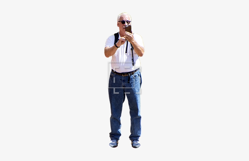 Old Man Using Phone Camera - Smartphone, transparent png download
