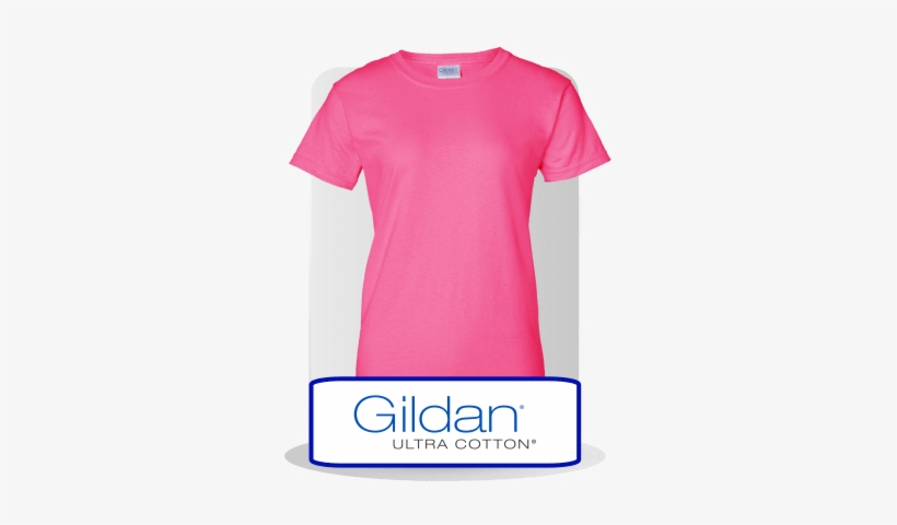 Gildan Women's Ultra Cotton Tees - Transparent T Shirt Pink, transparent png download