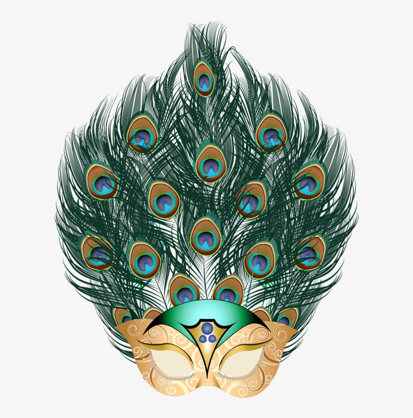 Various Items Made From Feather And Feather Clip Art - Mardi Gras Peacock Mask, transparent png download