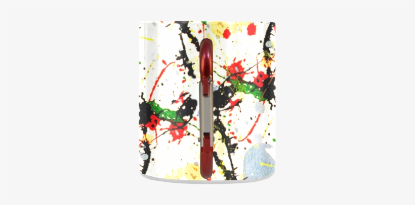 Yellow & Black Paint Splatter Classic Insulated Mug - Lighthouse, transparent png download