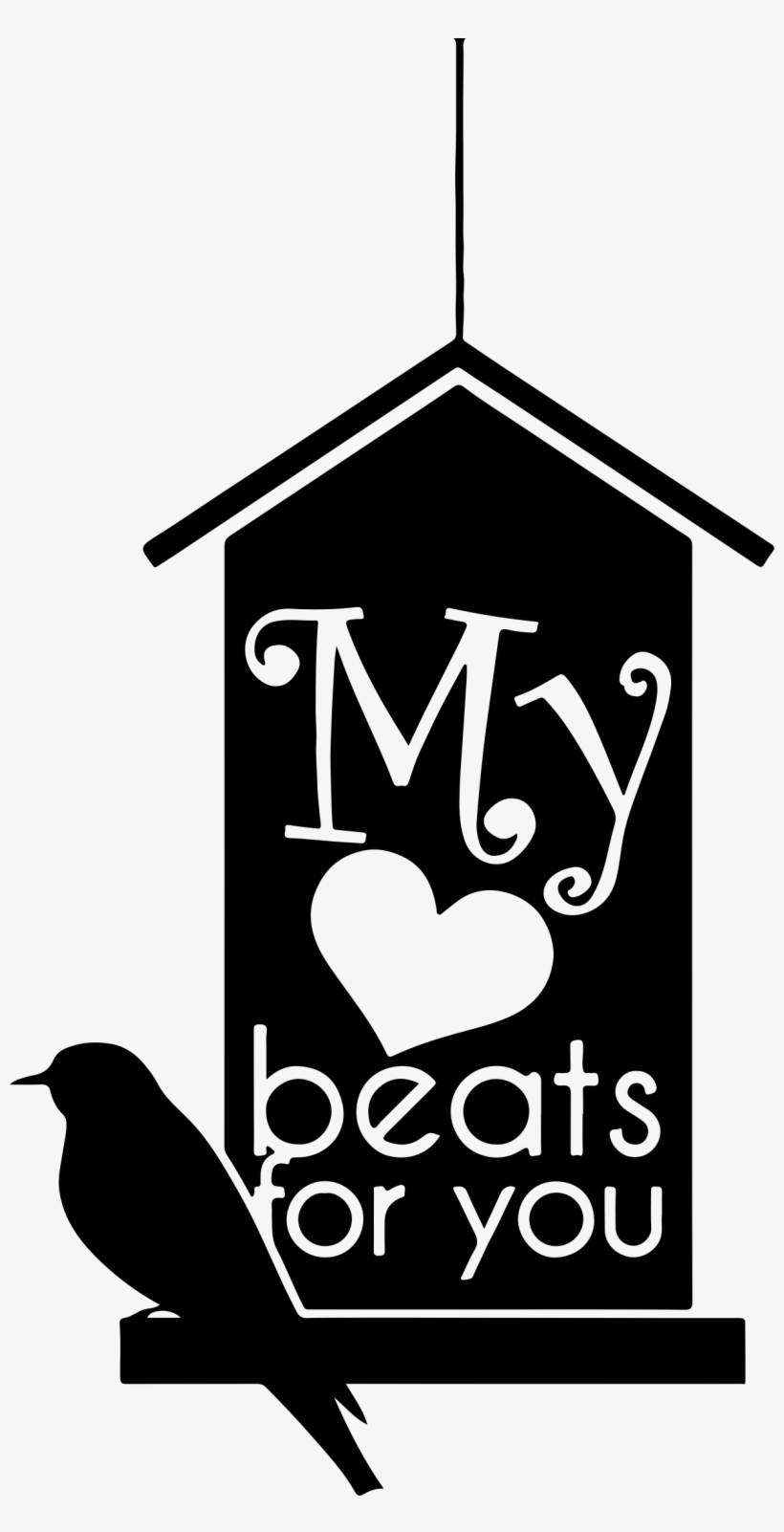 Heart Rate Clipart Black And White - My Heart Beat For You Png, transparent png download