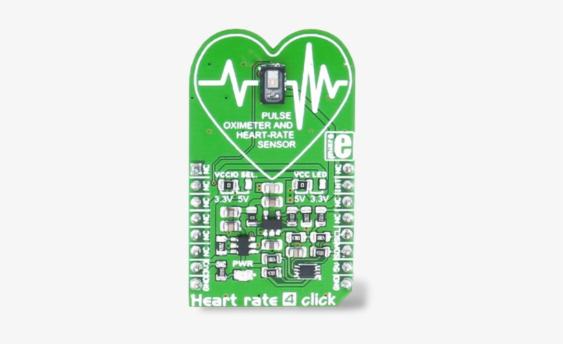 Maxim Sensors Max30101 Pulse Oximeter & Heart-rate - Mikroelektronika Mikroe-2510, Heart-rate 4 Click Heart, transparent png download