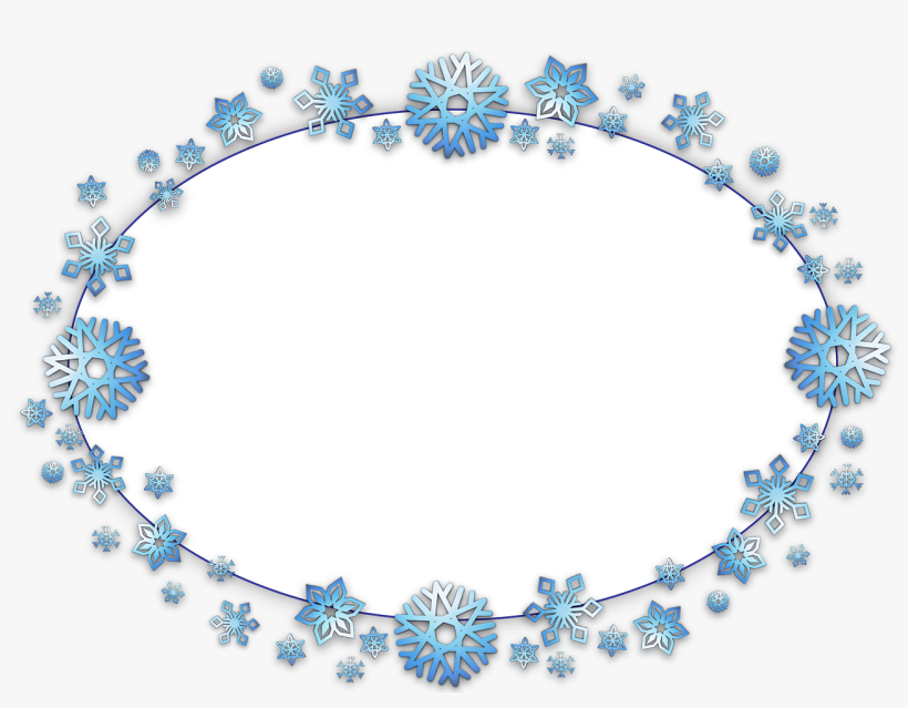 Frame Border Oval Card Xmas Christmas Snow - Festive Christmas Snow Border, transparent png download