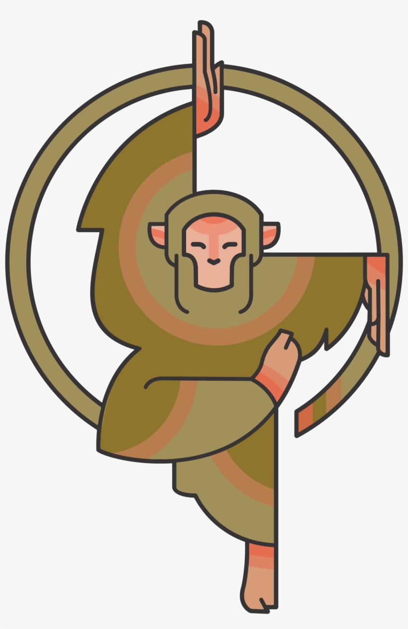 This Free Icons Png Design Of Stylized Cartoon Monkey, transparent png download