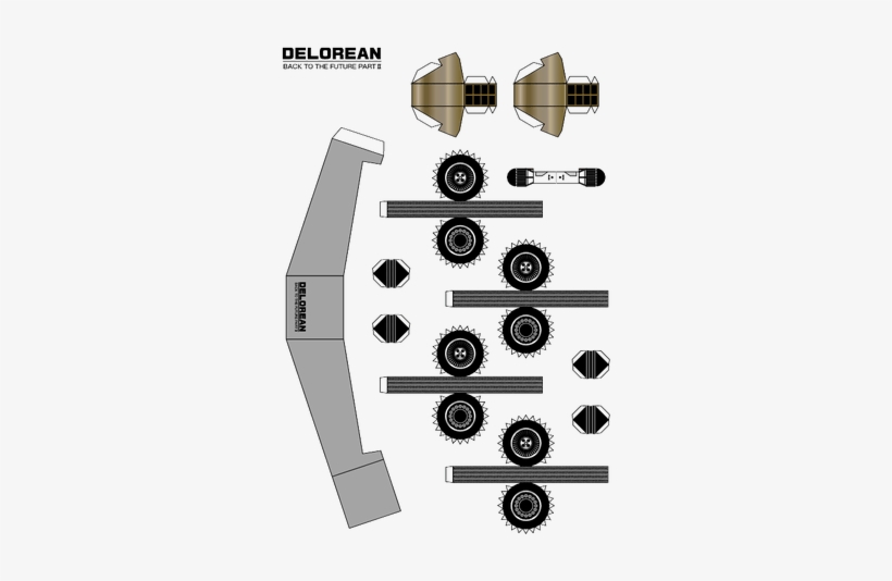 Back To The Future Part Ii Delorean - Delorean Time Machine Papercraft, transparent png download