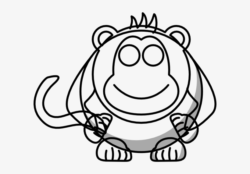 How To Set Use Cartoon Monkey Outline Svg Vector, transparent png download