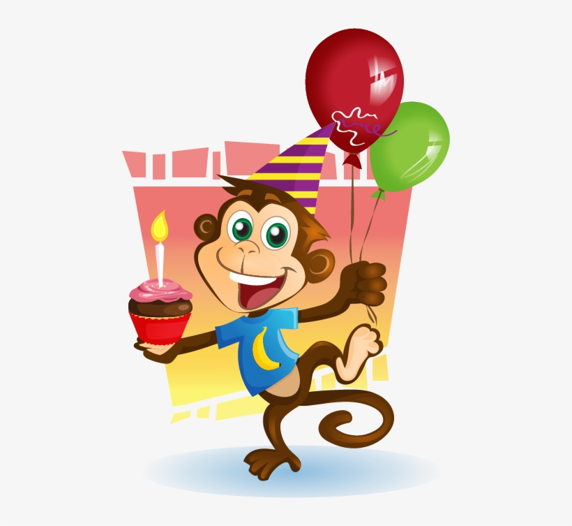 Birthday Clipart Monkey - Monkey Birthday Clip Art, transparent png download