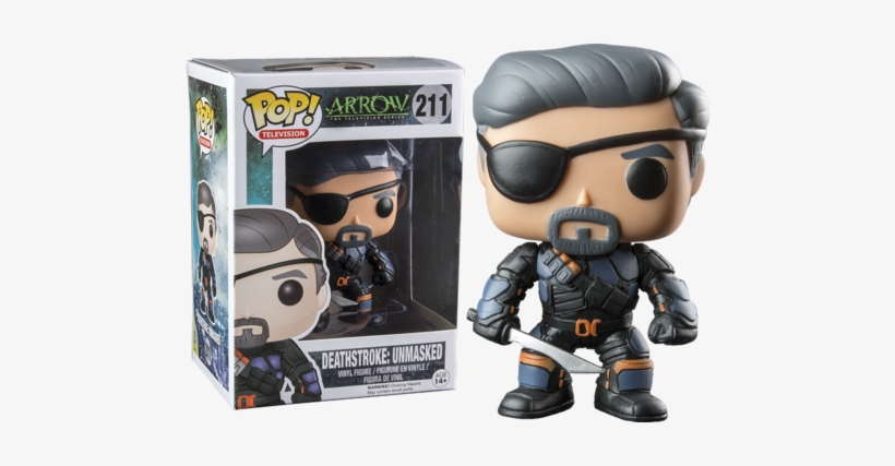 Deathstroke Um Pop E - Deathstroke Unmasked Pop Vinyl, transparent png download