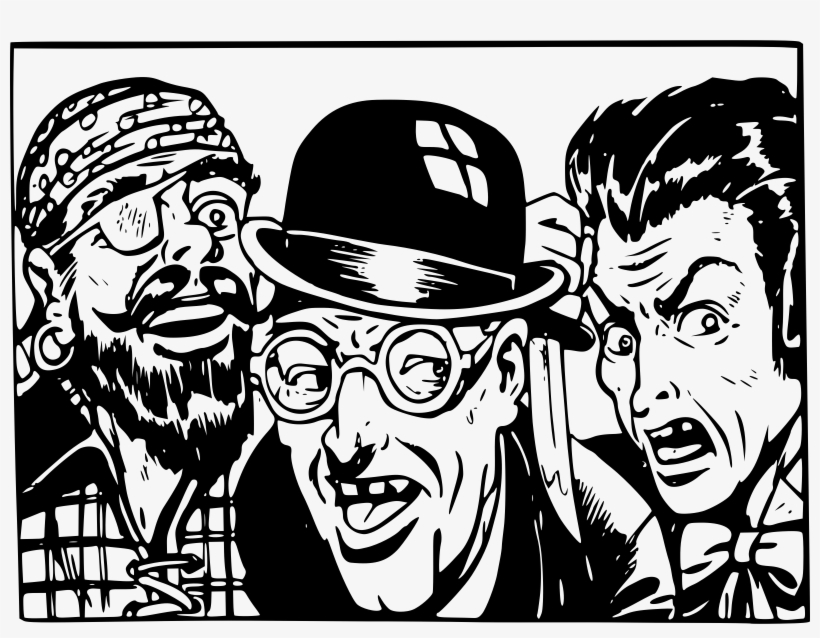 This Free Icons Png Design Of Three Bad Guy's Faces, transparent png download