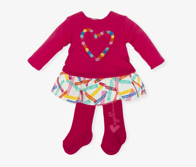 Aw18 Agatha Heart Confetti Dress & Tights, transparent png download