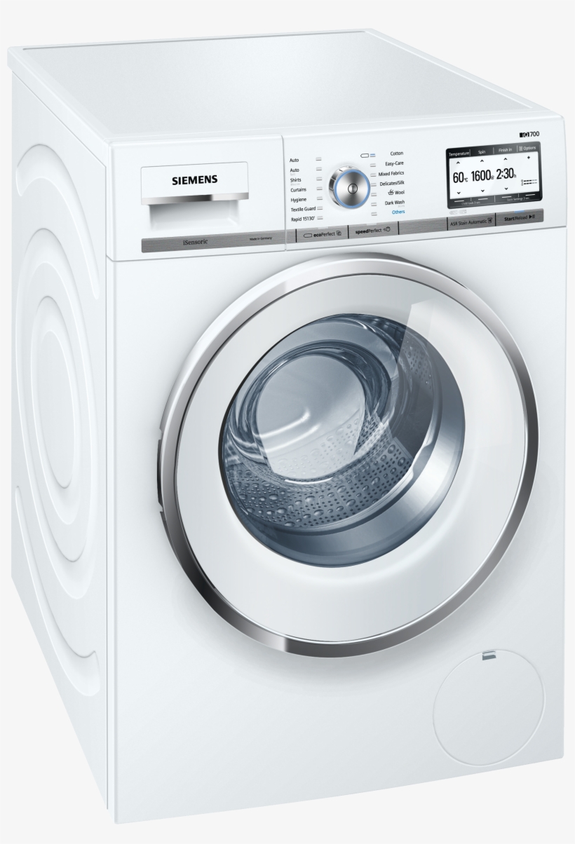 Siemens Iq700 Wm16y792gb White Washing Machine, transparent png download