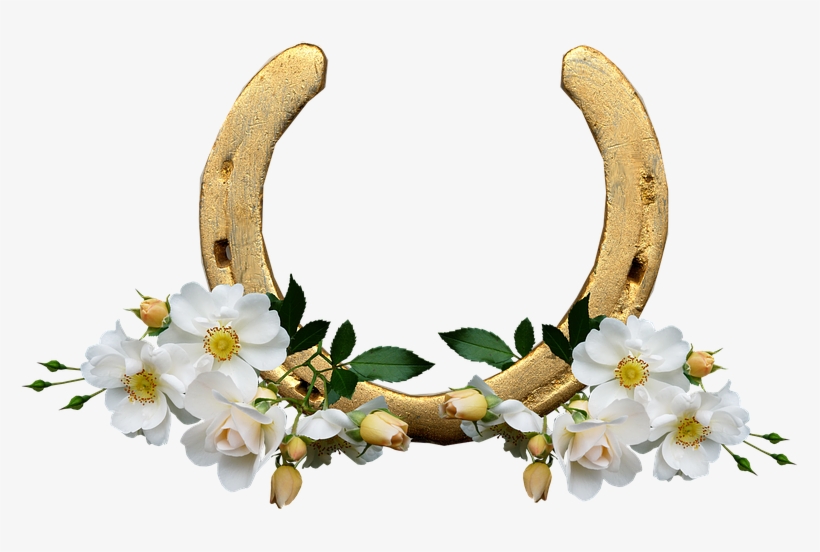 Horse Shoe, White Roses, Lucky, Wedding, transparent png download