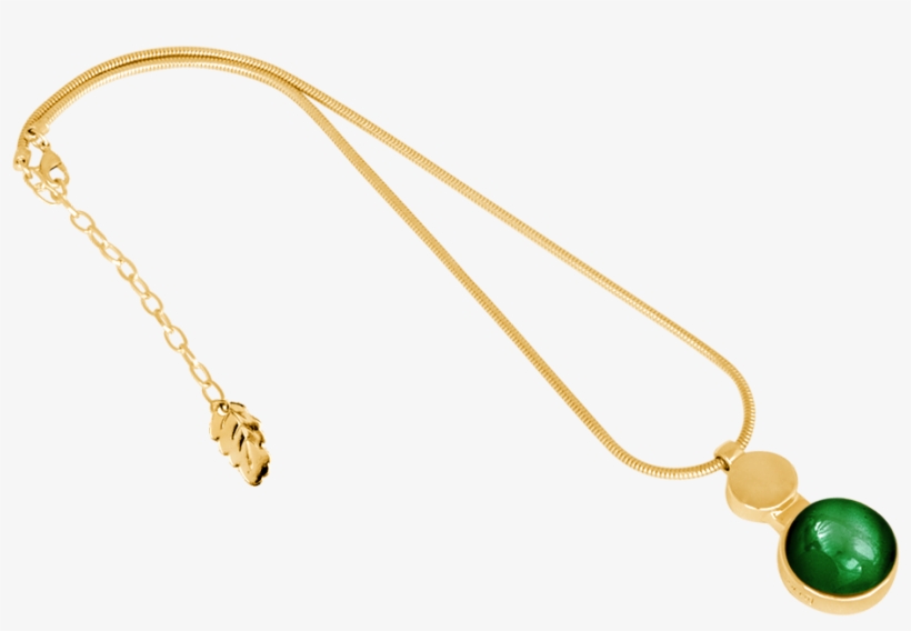 Ioaku Moon Amulet Necklace 45 Gold Mistle Green, transparent png download