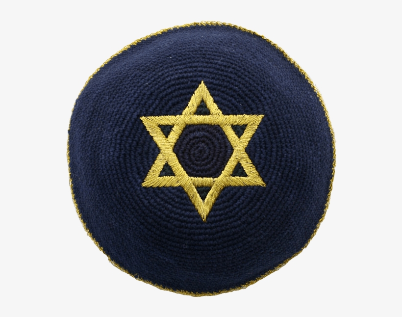 Kipá Tejida Con Estrella De David, transparent png download
