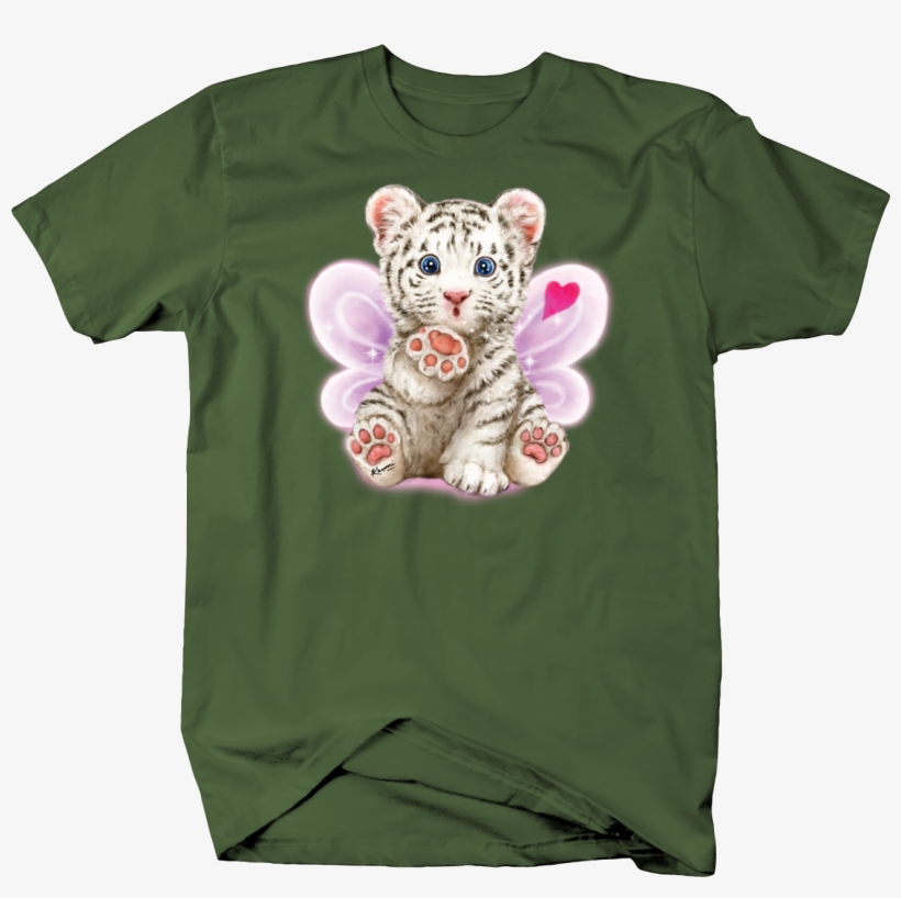 Cute White Tiger Butterfly Wings Blowing Kisses At, transparent png download