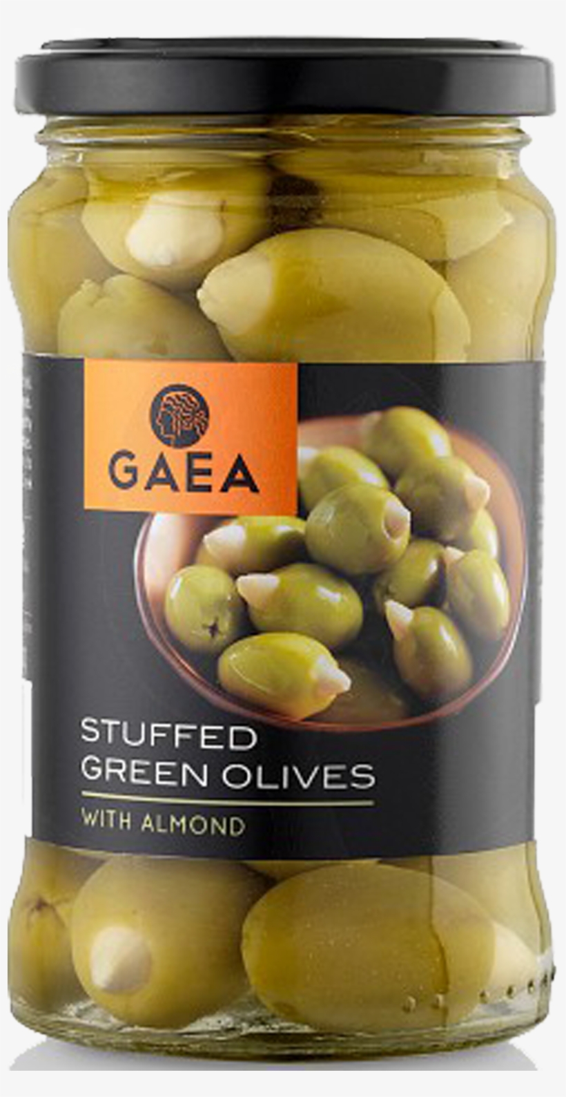 Gaea Stuffed Green Olives With Almond 315gr, transparent png download