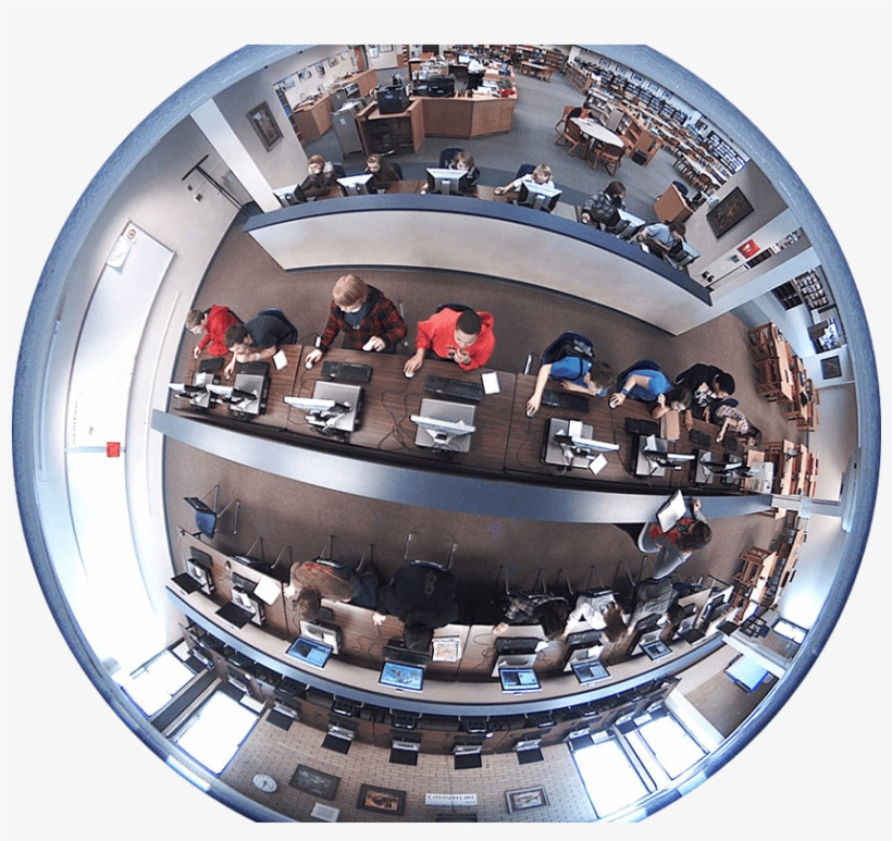 A Fisheye View From The Ceiling Of A School Library, transparent png download