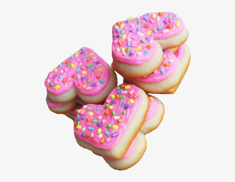 Pink Sugar Heart Cookies Polyvore Moodboard Filler, transparent png download