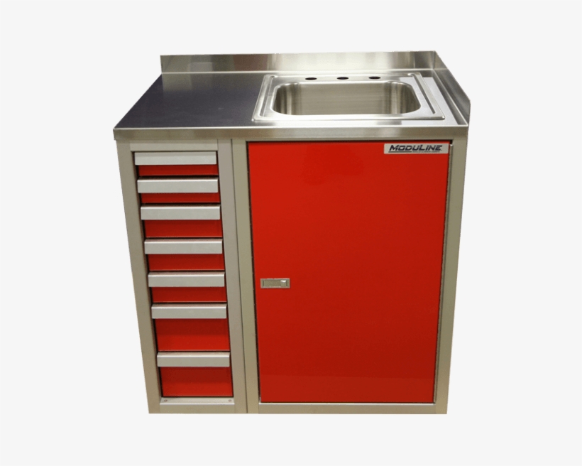 Custom Metal Aluminum Cabinets With Sink And Drawers, transparent png download