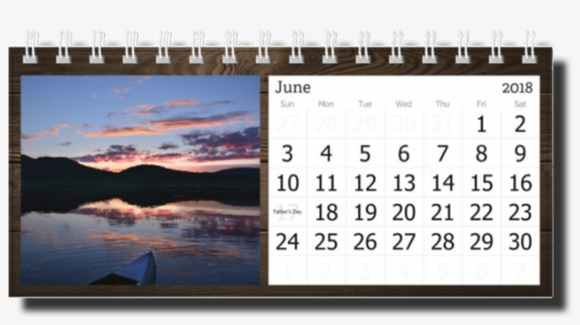 2018 Landscape Desk Calendar June, transparent png download