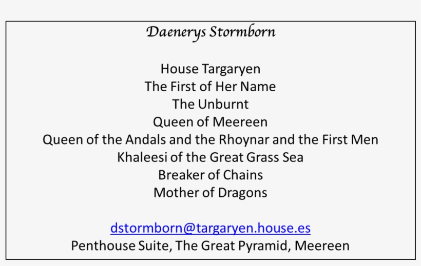 Dany Finally Got Her New Business Cards Back From The, transparent png download